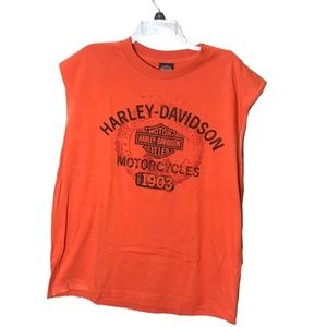 Harley Davidson Muscle Tee Orange SZ 1XL